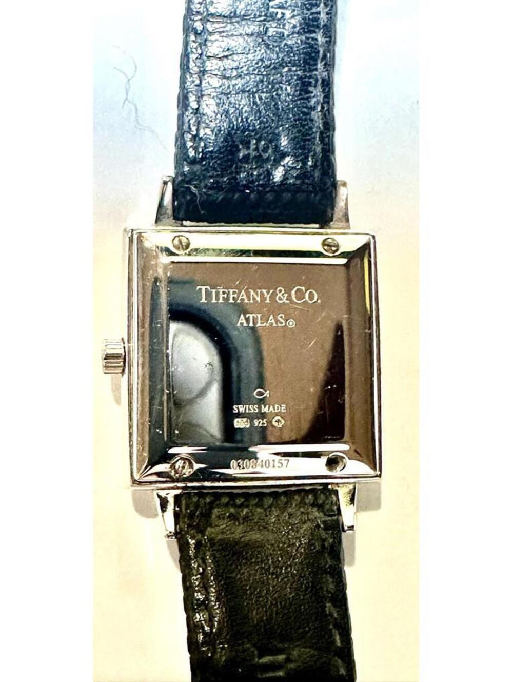 Tiffany Atlas Sterling Silver Ladies Watch Roman Numerals Lizard Strap Very Good - Picture 6 of 8